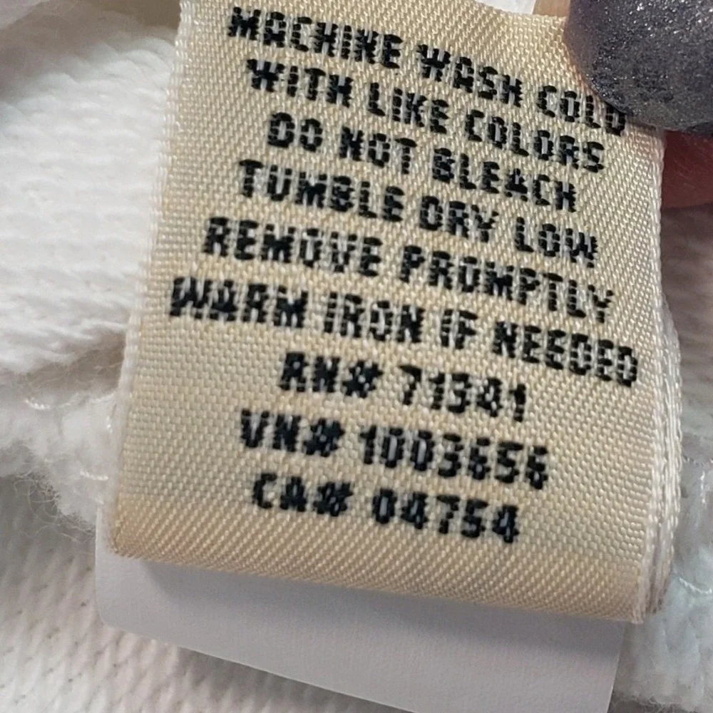 L.L. Bean Organic Cotton Quarter Zip Pullover Womens Medium White Blue 513193 - Picture 4 of 8